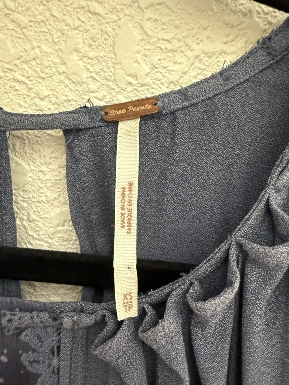 Free People Soul Serene Top in blue size XS